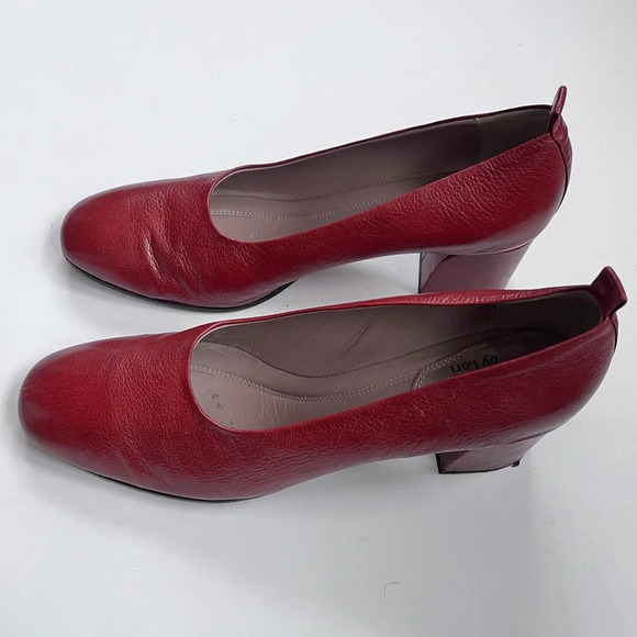 L’idea By Lori Minimalist Grandma Leather Chunky Heel Pump Size 41 US 11 - Picture 3 of 14